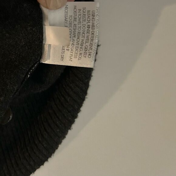 Eileen Fisher Gray Striped V-Neck Cardigan Sweater Size Small MSRP 278.00 - Picture 6 of 12